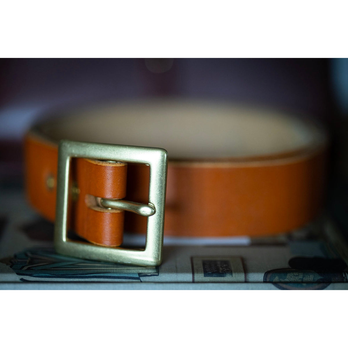 The Garrison Bakers Oak Bark Veg Tanned Leather Garrison Belt