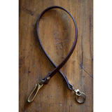 Leather Wallet Tether - Dark Brown / Brass