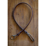 Leather Wallet Tether - Dark Brown / Nickel