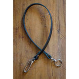Leather Wallet Tether - Black / Nickel