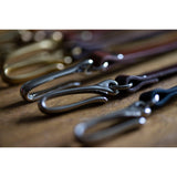 Leather Wallet Tethers - fish hook detail