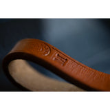 Baker's oak bark key ring / key loop - monogram detail