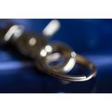 Dark Brown Lamport Leather Key Loop - solid brass Japanese style flat split ring