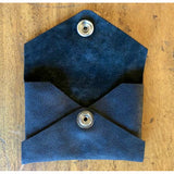 Envelope Card Wallet - Black goat skin
