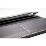 Japanese style long wallet - saddle stitching detail