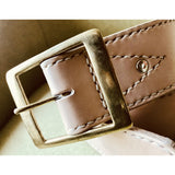 The Brunel: Handmade Natural Veg Tanned Leather Garrison Belt - 2 Inches Wide