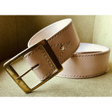The Brunel: Handmade Natural Veg Tanned Leather Garrison Belt - 2 Inches Wide