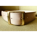 The Brunel: Handmade Natural Veg Tanned Leather Garrison Belt - 2 Inches Wide