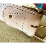 The Brunel: Handmade Natural Veg Tanned Leather Garrison Belt - 2 Inches Wide