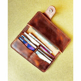 The Duke: Large Bi-Fold Italian Leather Biker Wallet