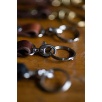 Leather Wallet Tethers - nickel  split rings