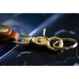 Baker's oak bark key ring / key loop - solid brass hardware