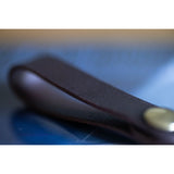 Dark Brown Lamport Leather Key Loop - leather detail