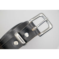 Black dress belt - Buckle, keeper and rivets detail