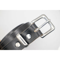 Black dress belt - Buckle and keeper detail