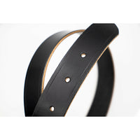 Black dress belt - hand punched tip